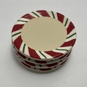 Longaberger Peppermint Twist Coasters | 4 in | Christmas Holidays | Set of 4